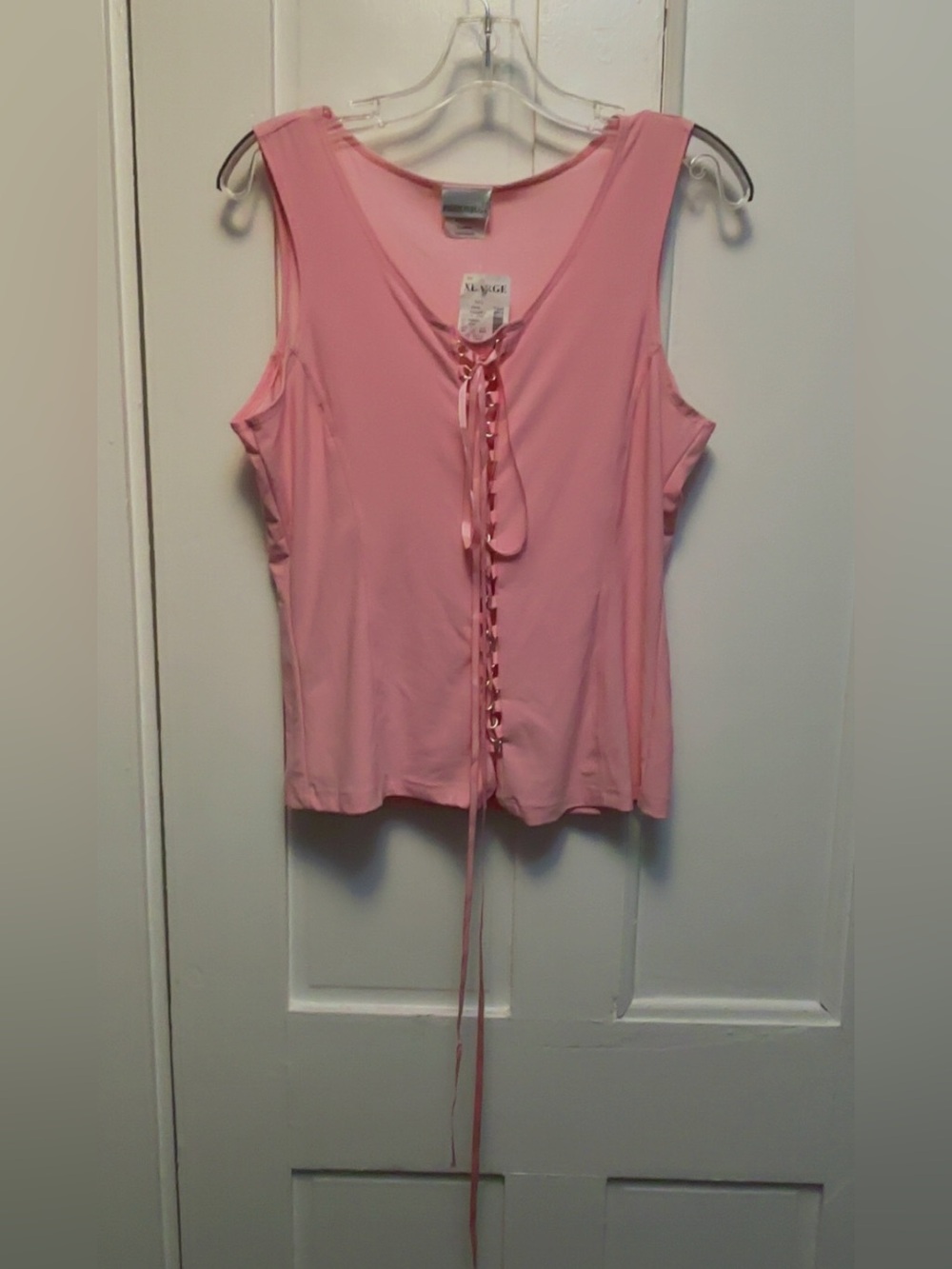 Fashion Bug Pink Lace-Up Tank Top